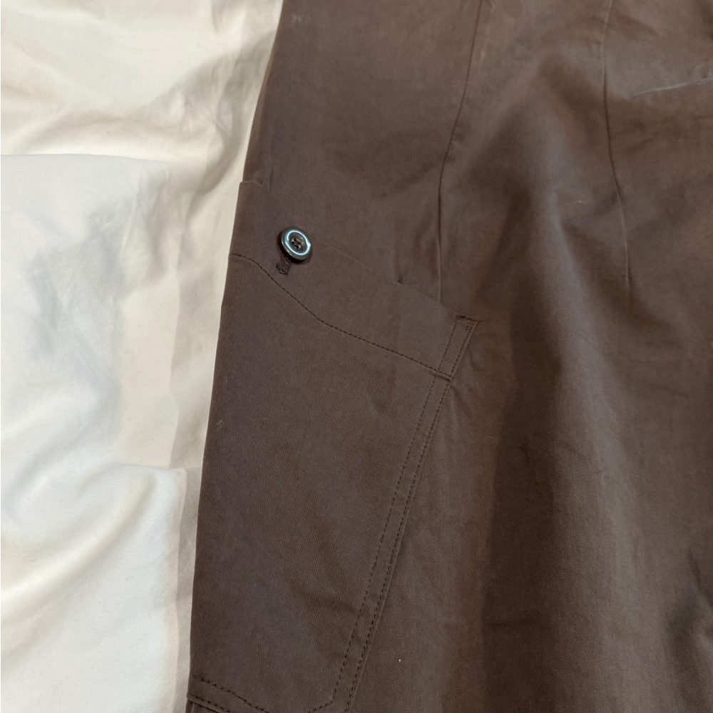 Zara BALLOON CARGO PANTS Brown S - Picture 5 of 6
